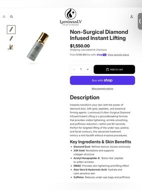 Luminous LV Non Surgical Instant Face Lift – White & Gold